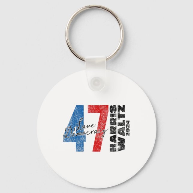 Harris Wheimer 2024 Save Democracy 2024 Election F Key Ring (Front)