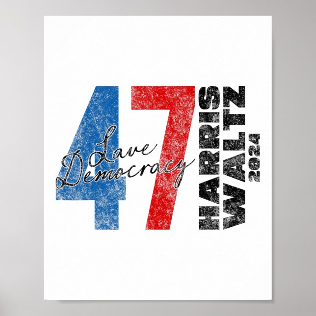 Harris Wheimer 2024 Save Democracy 2024 Election F Poster (Front)