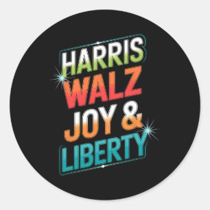 Harris Wheimer Joy Liberty 2024 Kamala Madam Presi Classic Round Sticker