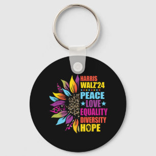 Harris Wheimer Peace Love Equality Diversity Leopa Key Ring