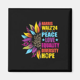 Harris Wheimer Peace Love Equality Diversity Leopa Magnet