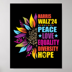 Harris Wheimer Peace Love Equality Diversity Leopa Poster