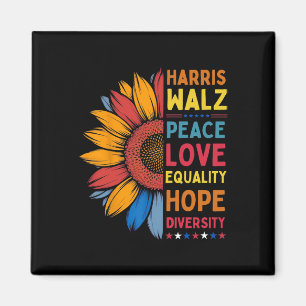 Harris Wheimer Peace Love Equality Hope Diversity Magnet