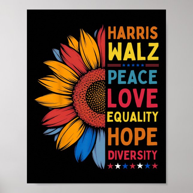 Harris Wheimer Peace Love Equality Hope Diversity  Poster (Front)