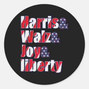 Harris Wheimer Waltz 2024 - Harris W Joy Liberty R Classic Round Sticker