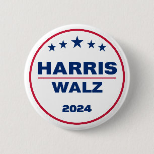 Harris Wlaz 2024 Kamala Harris Tim Walz Election 6 Cm Round Badge