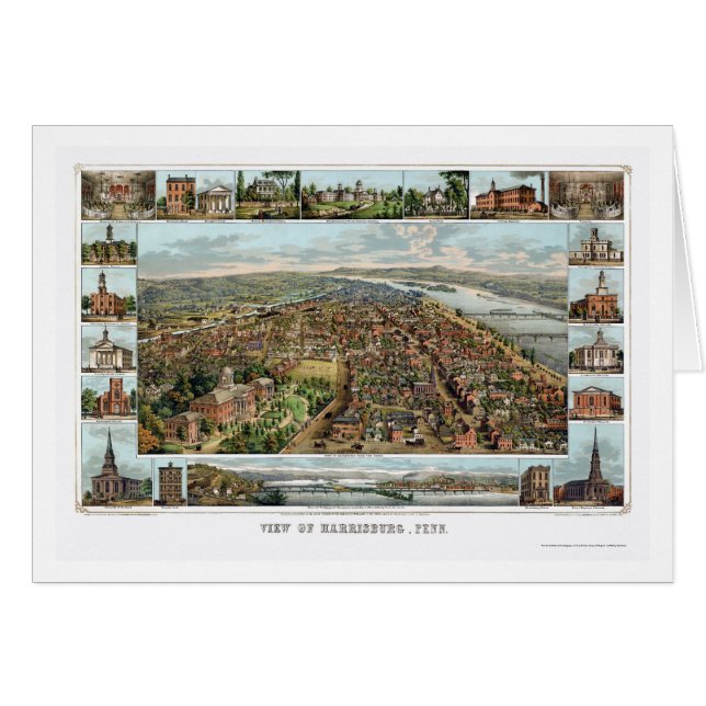 Harrisburg, PA Panoramic Map - 1855 (Front Horizontal)