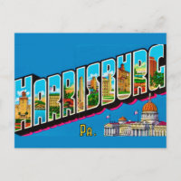 Harrisburg PA Retro Postcard
