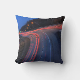 Harrisburg Pennsylvania I-81 Light Trails at Dusk Cushion