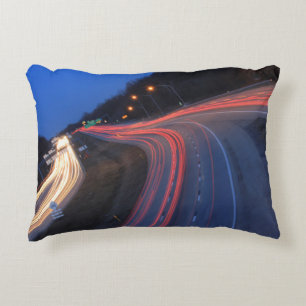 Harrisburg Pennsylvania I-81 Light Trails at Dusk Decorative Cushion