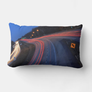 Harrisburg Pennsylvania I-81 Light Trails at Dusk Lumbar Cushion
