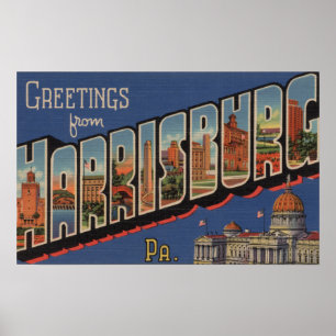 Harrisburg, Pennsylvania - Large Letter Scenes Poster