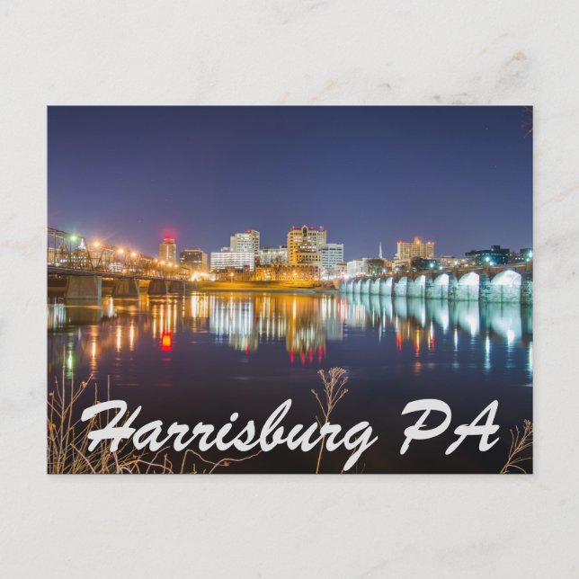 harrisburg pennsylvania skyline postcard (Front)