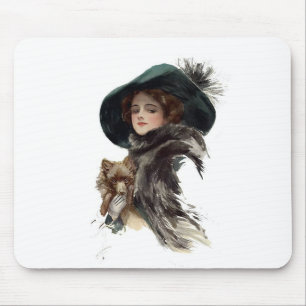 Harrison Fisher Girl in a Teal Hat Mouse Pad