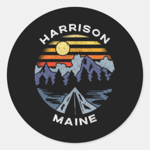 Harrison Maine Mountains Vacation Camping Souvenir Classic Round Sticker