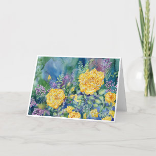"Harrison Yellow Roses" Blank Notecard