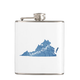 Harrisonburg Virginia Wood Grain Hip Flask