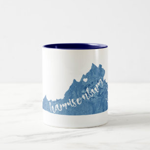 Harrisonburg Virginia Wood Grain Two-Tone Coffee Mug