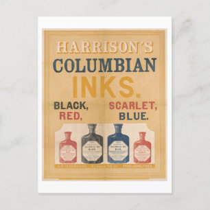 Harrison's Columbian Inks Vintage Advertisement Postcard