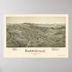 Harrisville, WV Panoramic Map - 1899 Poster
