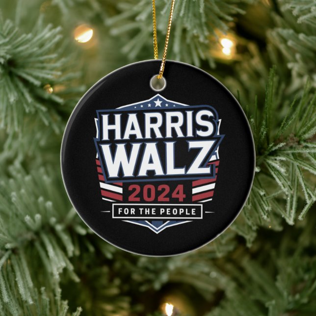 HarrisWaltz 2024 Shirt KamalaHarris TimWaltz 2024 Ceramic Ornament (Tree)