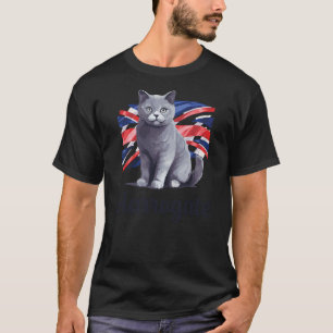 Harrogate British Flag Cat Great Britain Funny T-Shirt