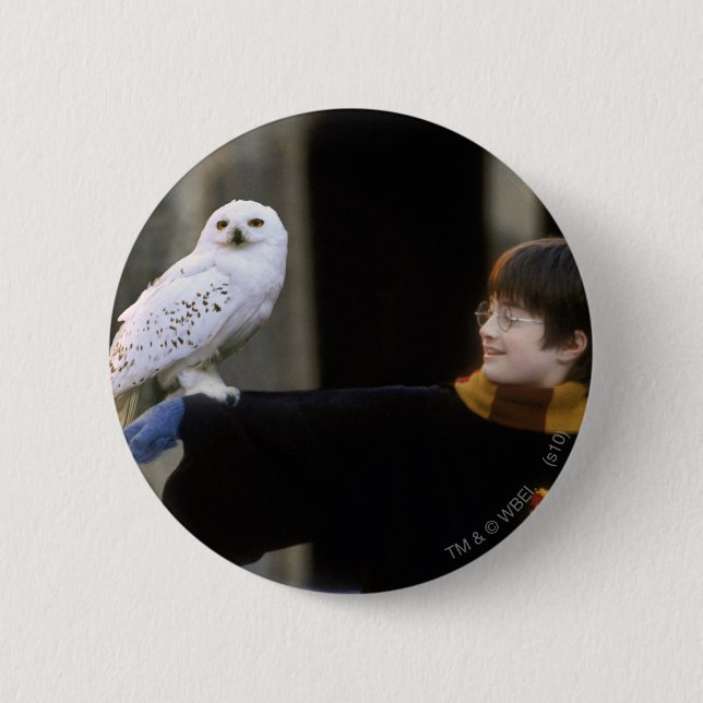 Harry and Hedwig 3 6 Cm Round Badge (Front)