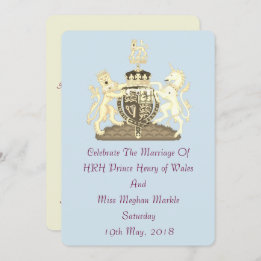 Harry and Meghan Posh Royal Wedding Invitation