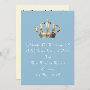 Harry and Meghan Royal Crown Custom Invitation