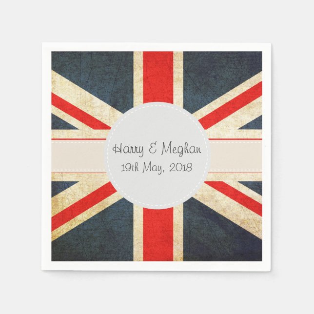 Harry and Meghan Royal Wedding Paper Napins Napkin (Front)