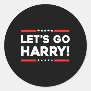 Harry B Funny Kamala Harris Tim W 2024 Let's Go Ha Classic Round Sticker