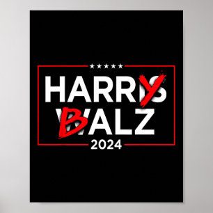 Harry B Kamala Harris And Tim W 2024  Poster