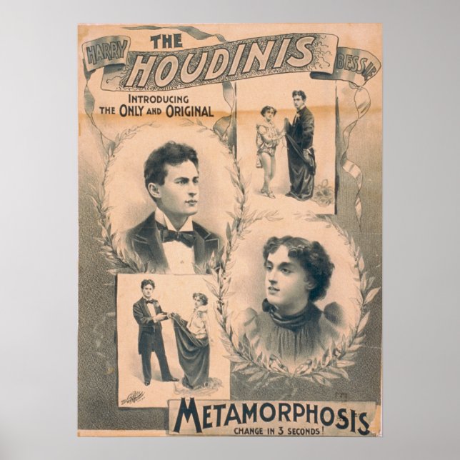 Harry & Bessie HOUDINI VAUDEVILLE Poster (Front)