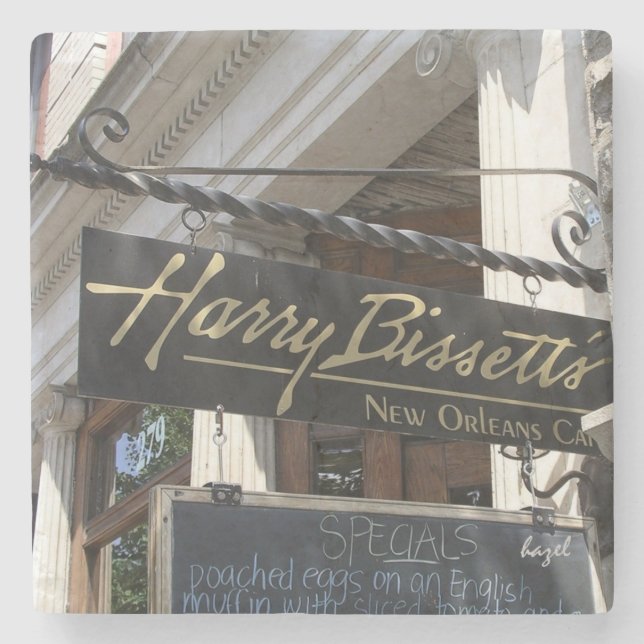 Harry Bissetts Athens Georgia Marble Stone Coaster (Front)