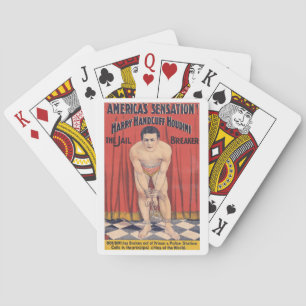 Harry Handcuff Houdini, the jail breaker 1900 Playing Cards