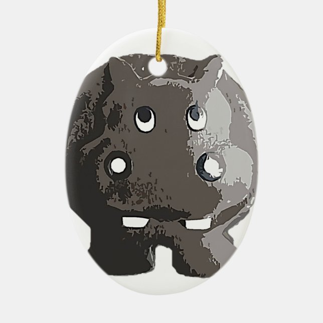 Harry Hippo Ceramic Ornament (Front)