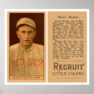 Harry Hooper Red Sox Baseball 1912 Poster