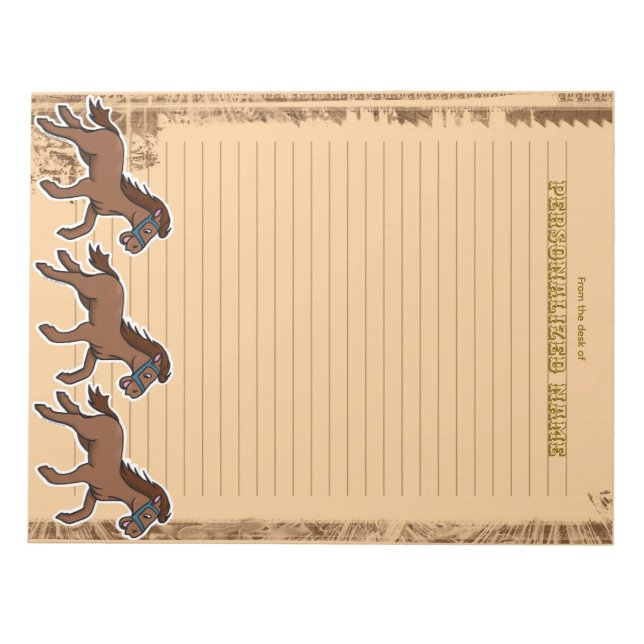 Harry Horse Rustic Lined  Notepad (Front)