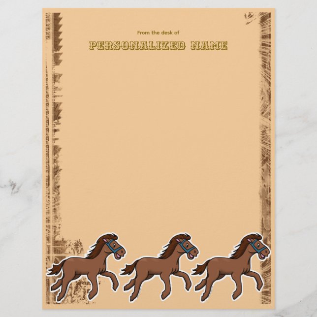 Harry Horse Rustic Unlined  Custom Letterhead (Front)