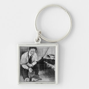 Harry Houdini About to Escape from Prison Key Ring