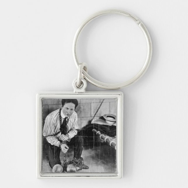 Harry Houdini About to Escape from Prison Key Ring (Front)