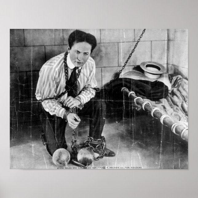 Harry Houdini About to Escape from Prison Poster (Front)
