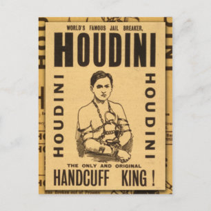 Harry Houdini, Handcuff King! Postcard