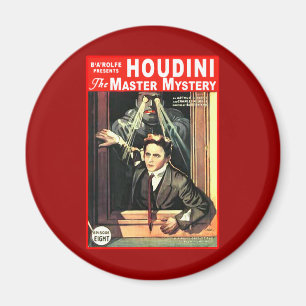 Harry Houdini Pulp Fiction Style Illustration Magnet