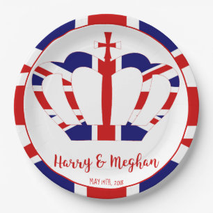 Harry & Meghan Crown   Royal Wedding Celebration Paper Plate