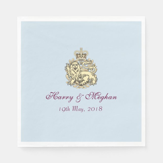 Harry Meghan Posh Royal Wedding Party Napkins (Front)