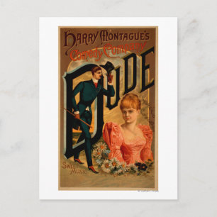 Harry Montague's Comedy "Dude" Theatre Poster Postcard