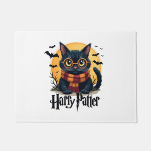 Harry Pawter Witch Black Cat Halloween Funny Movie Doormat