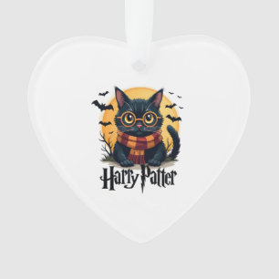 Harry Pawter Witch Black Cat Halloween Funny Movie Ornament