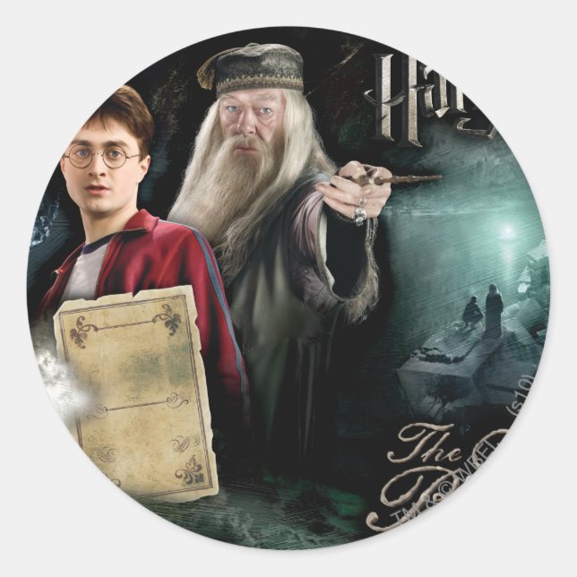 Harry Potter and Dumbledore Classic Round Sticker (Front)